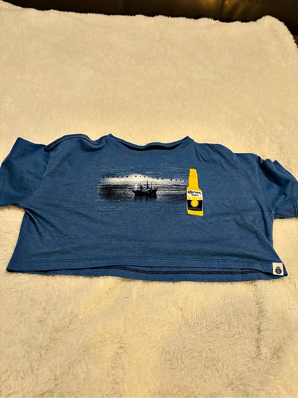 Corona women’s Graphic Tee Blue Size Medium NWT